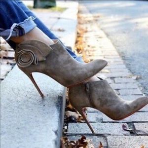 CHRISTIAN LOUBOUTIN FLORAL BOOTIES